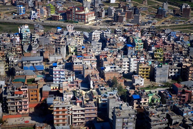 View of Kathmandu from plane